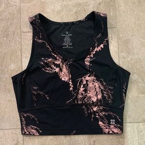Sweaty Betty Black and Pink Patterned Sports Bra